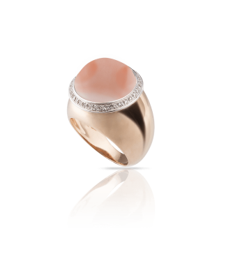 Silvia Kelly Lake Como - Lecco jewelry - Italian jewelry - Gyselle coral pink ring