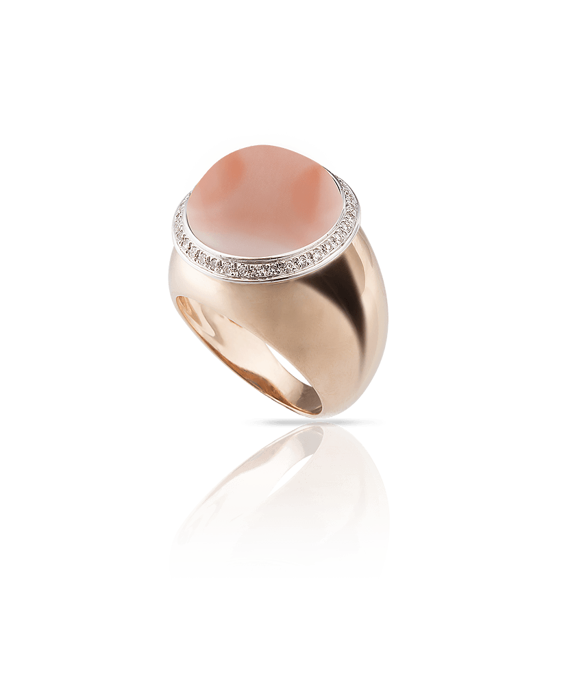 Silvia Kelly Lake Como - Lecco jewelry - Italian jewelry - Gyselle coral pink ring