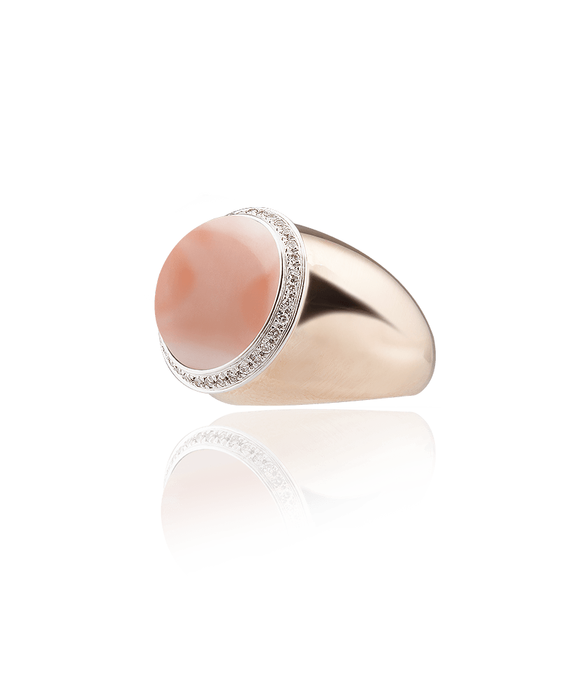 Anello corallo rosa e best sale brillanti