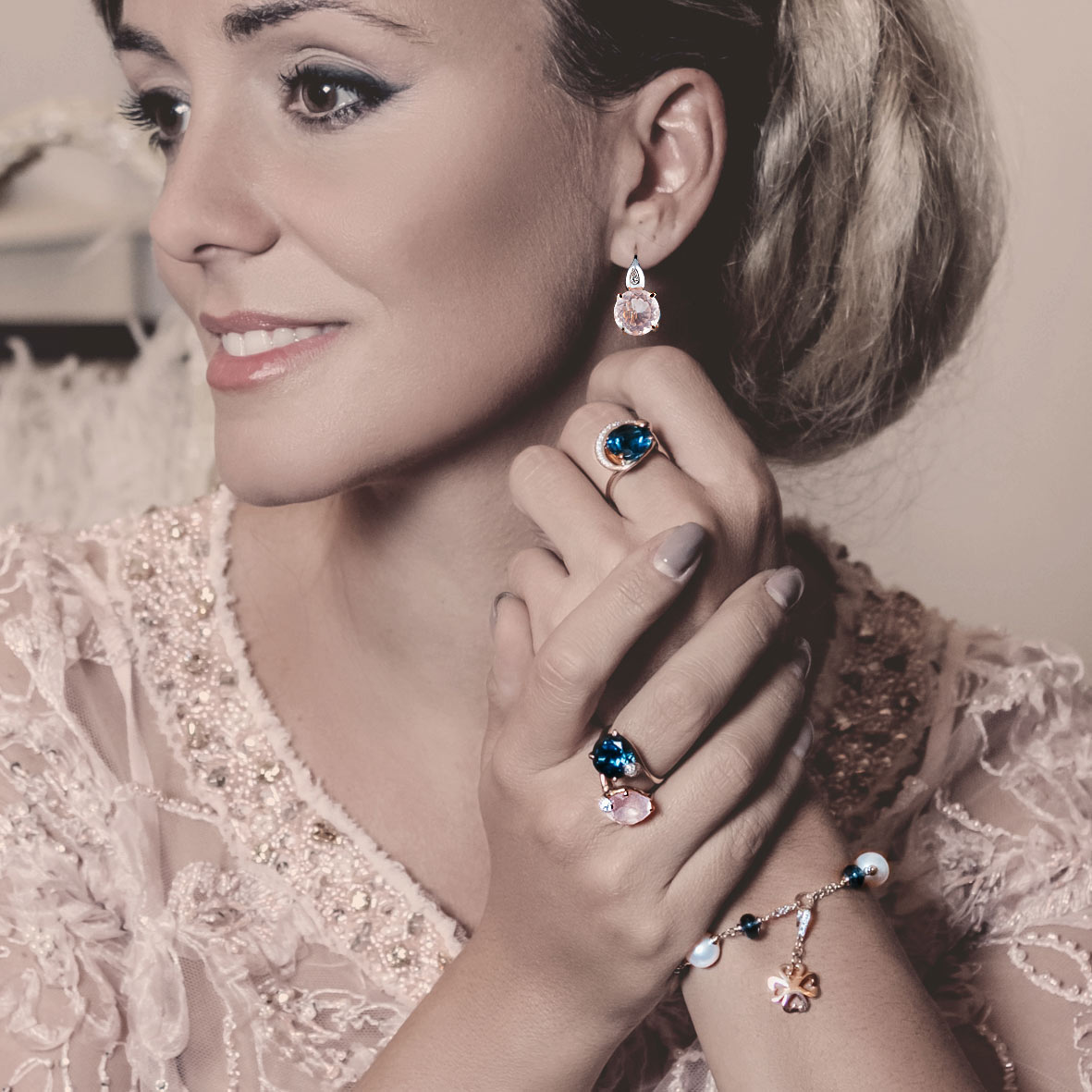 Silvia Kelly - Lecco jewelry - Italian jewelry - London Rosa Earrings