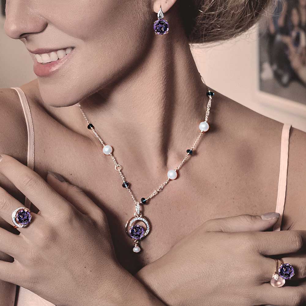 Silvia Kelly - Lecco jewelry - Italian jewelry - London Amethyst Earrings