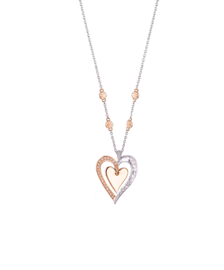 Grace 18kt rose and white gold choker with a heart of brilliant-cut diamonds - Silvia Kelly Jewellery, Lake Como