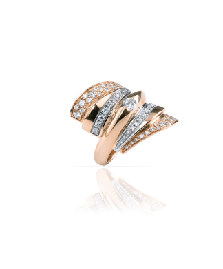 Silvia Kelly Diamante ring in 18kt white and rose gold and diamond