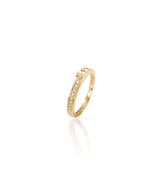 Amy ring in 18k yellow gold, diamonds, Silvia Kelly jewelry, Lake Como